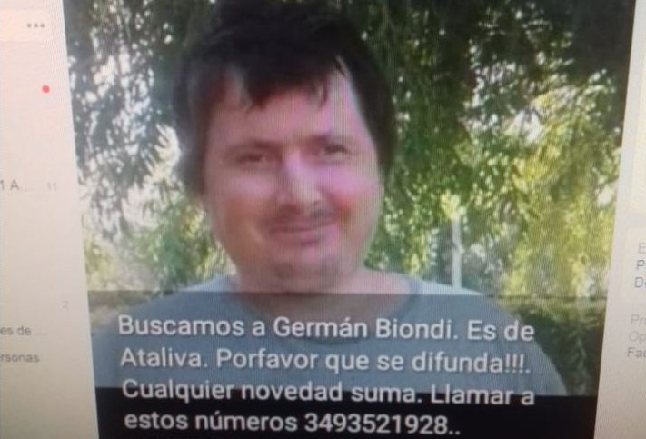 Buscan a un hombre desaparecido en Ataliva