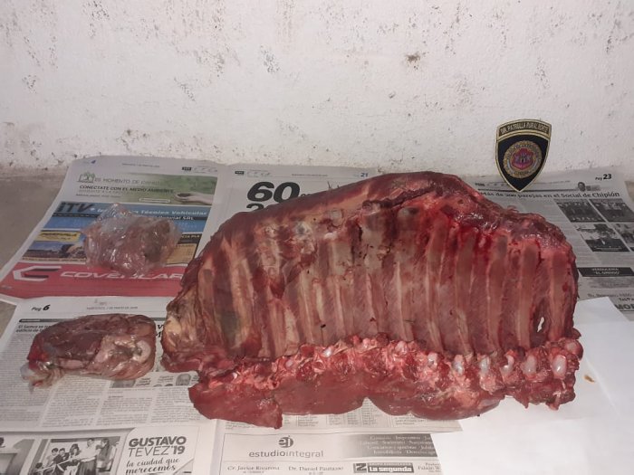 Morteros: Recuperan carne de un faenamiento clandestino