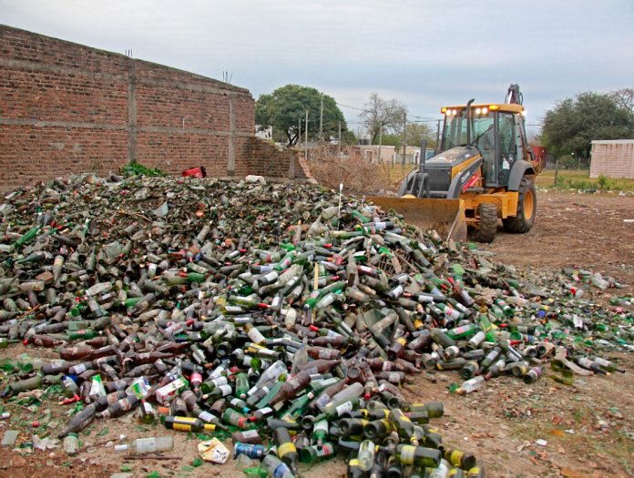 Morteros: Se reciclaron más de 20 mil kgs. de vidrio