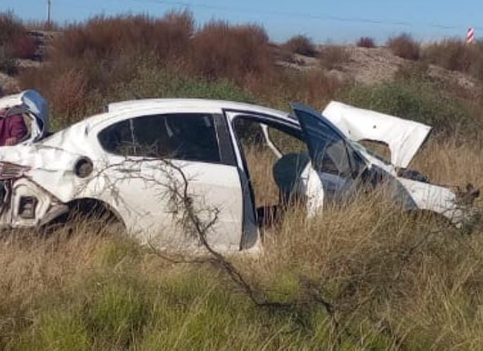 Se durmió y terminó volcando en cercanías de San Cristóbal