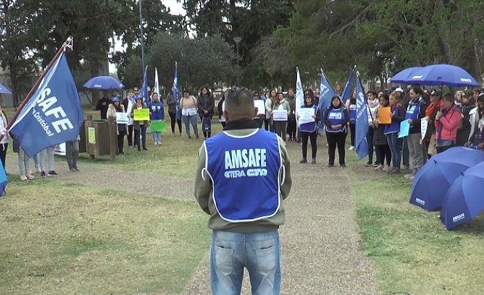 Movilización de docentes de AMSAFE en San Guillermo