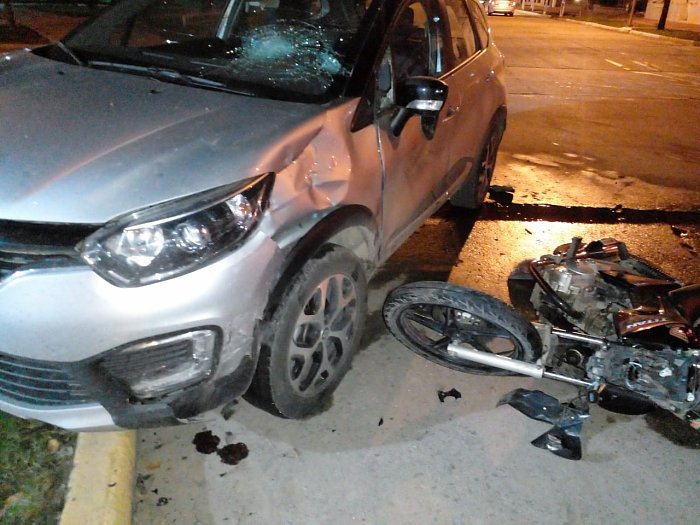 Motociclista lesionado al accidentarse en Porteña