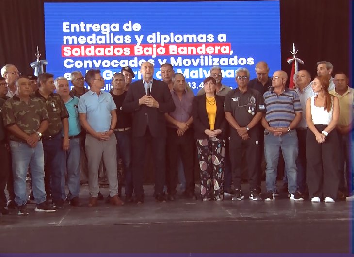 Perotti reconoció a soldados bajo bandera, convocados y movilizados en la Guerra de Malvinas