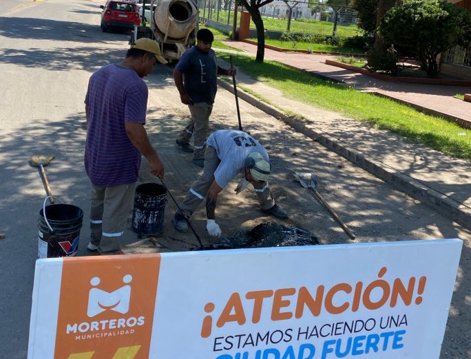 La Municipalidad de Morteros realizó bacheo en 24 cuadras