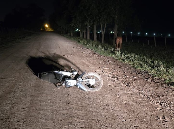 Un hombre se accidentó con su moto en Porteña