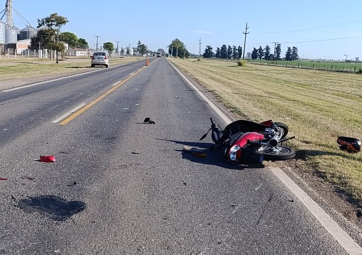 Motociclista lesionado en un accidente en Villa Trinidad