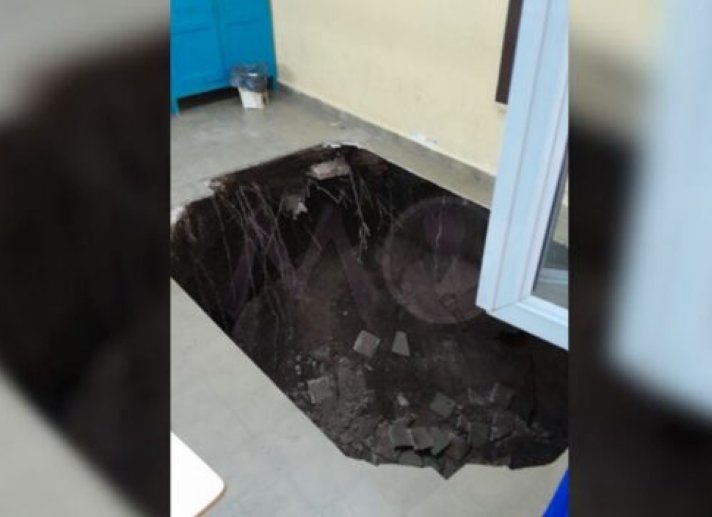 Colapsó el piso de un aula de la Escuela Ameghino de Sunchales