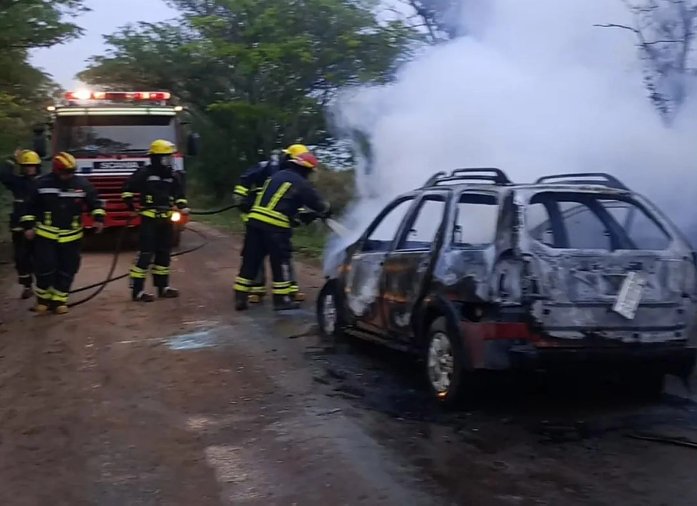 Se incendió un auto en zona rural de Col. Vignaud