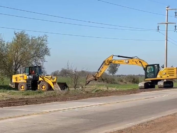 Comenzaron las obras para la rotonda en el cruce de Brinkmann