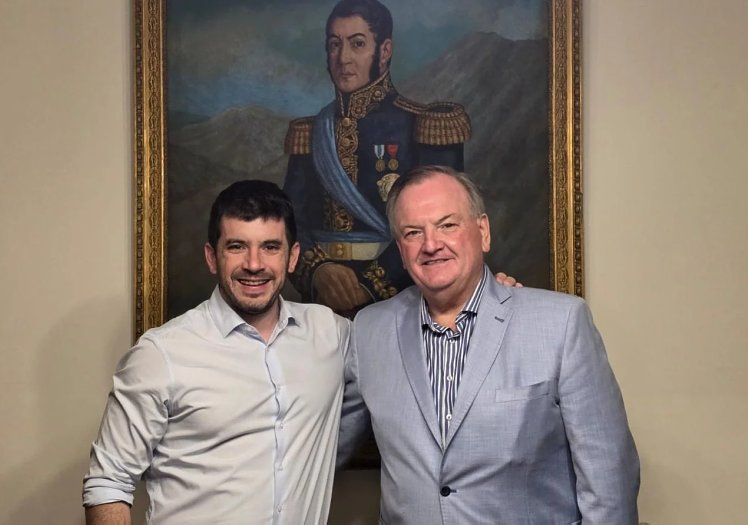 Michlig recibió al intendente de Venado tuerto Leonel Chiarella, flamante Pte. de la UCR nacional