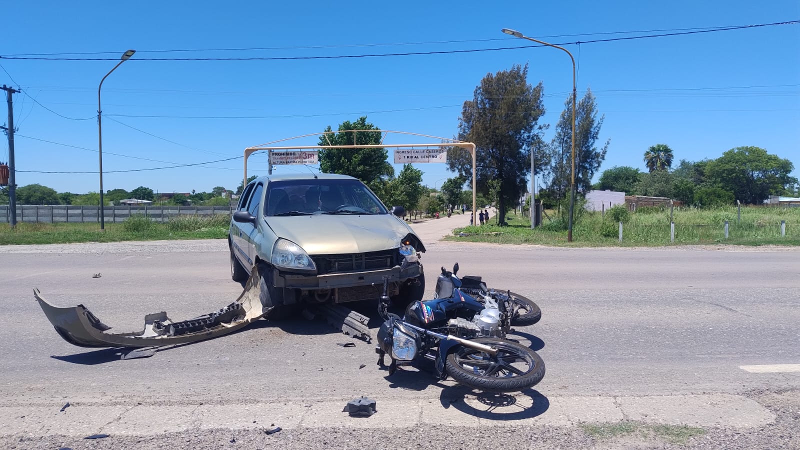 Motociclista lesionado en un accidente en San Cristobal