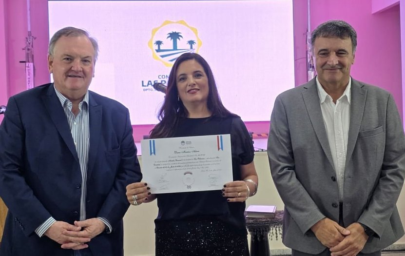 El senador Michlig tomó juramento a Dana Astore como Pte. Comunal de Las Palmeras