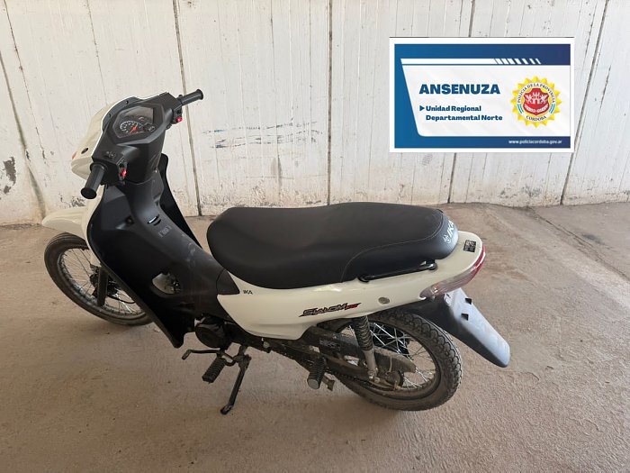 Encontraron en Morteros una moto robada en Suardi