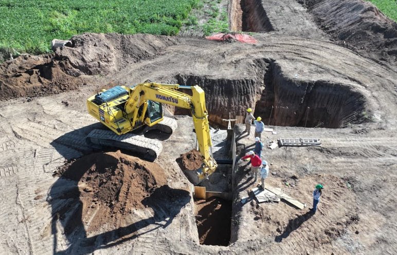 Avanzan las obras hídrica en Bajo Peretti con un 70% de ejecución