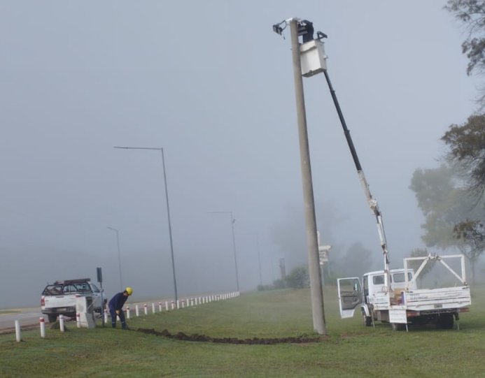 CoopBrinkmann finalizó la iluminación en el cruce de rutas 1 y 17