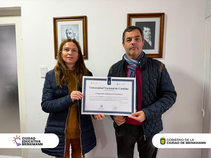 La UNC reconoció a Mauricio Actis por el impulso a la educación y la formación en oficios en Brinkmann