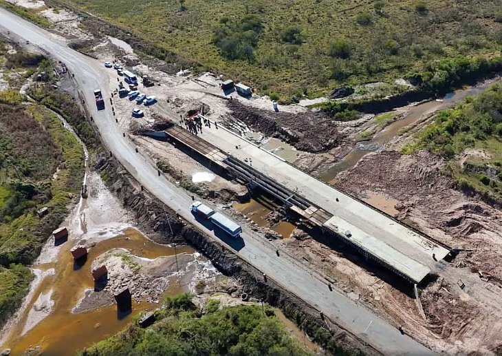 Las obras de ensanche de los puentes sobre la Ruta Provincial 4 superan el 90% de avance