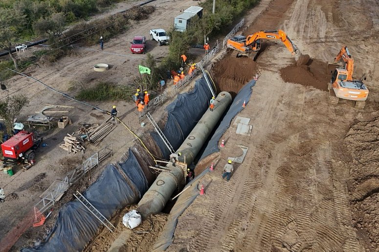El Acueducto Biprovincial Santa Fe-Córdoba alcanza un 25 % de avance en su primera etapa