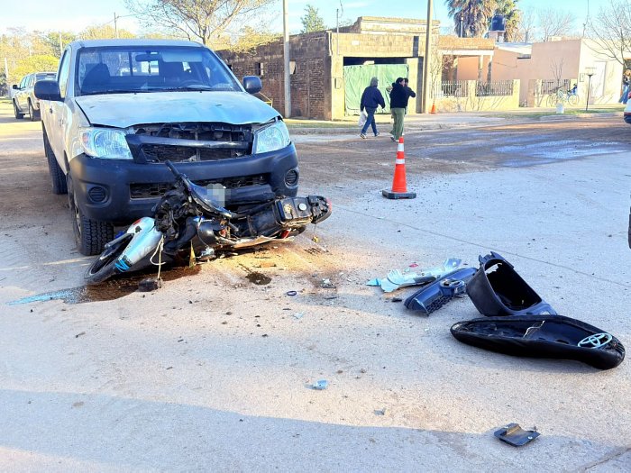 Un joven sufrió una fractura en un accidente en Porteña