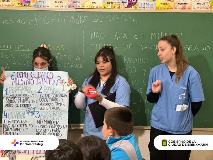 Brinkmann llevó acciones de prevención y salud a las escuelas