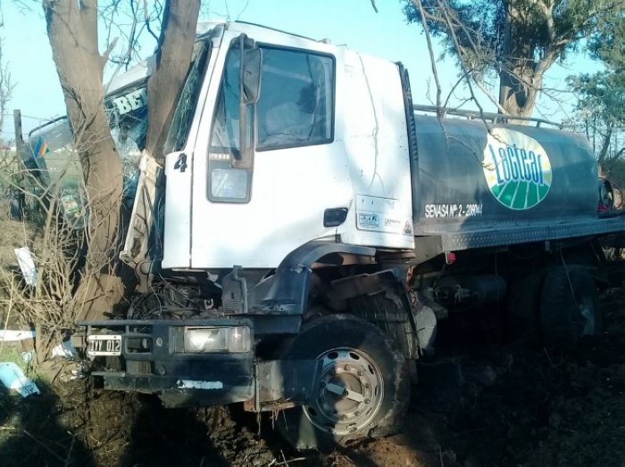 Camionero lesionado al impactar contra un árbol