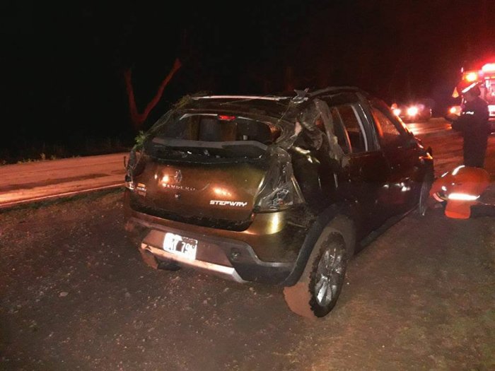 Automovilista volcó en cercanías de Porteña
