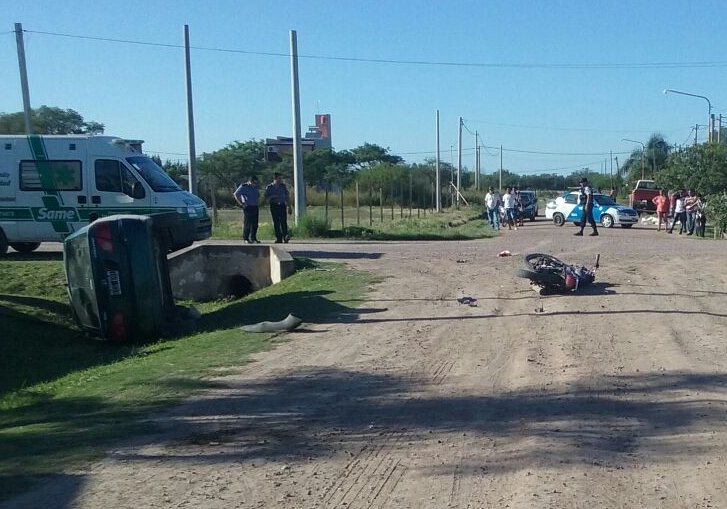 Importante choque en zona urbana de San Cristóbal